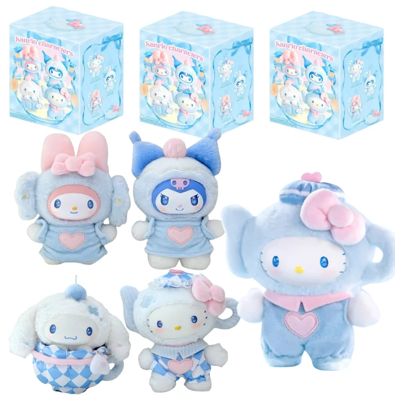 NUEVO 2026 Personajes de Sanrio Serie Blue Flutter Caja Sorpresa Lindos Peluches de Vinilo de Hello Kitty y Melody Colgante de Moda para Bolso Regalos de Cumpleaños