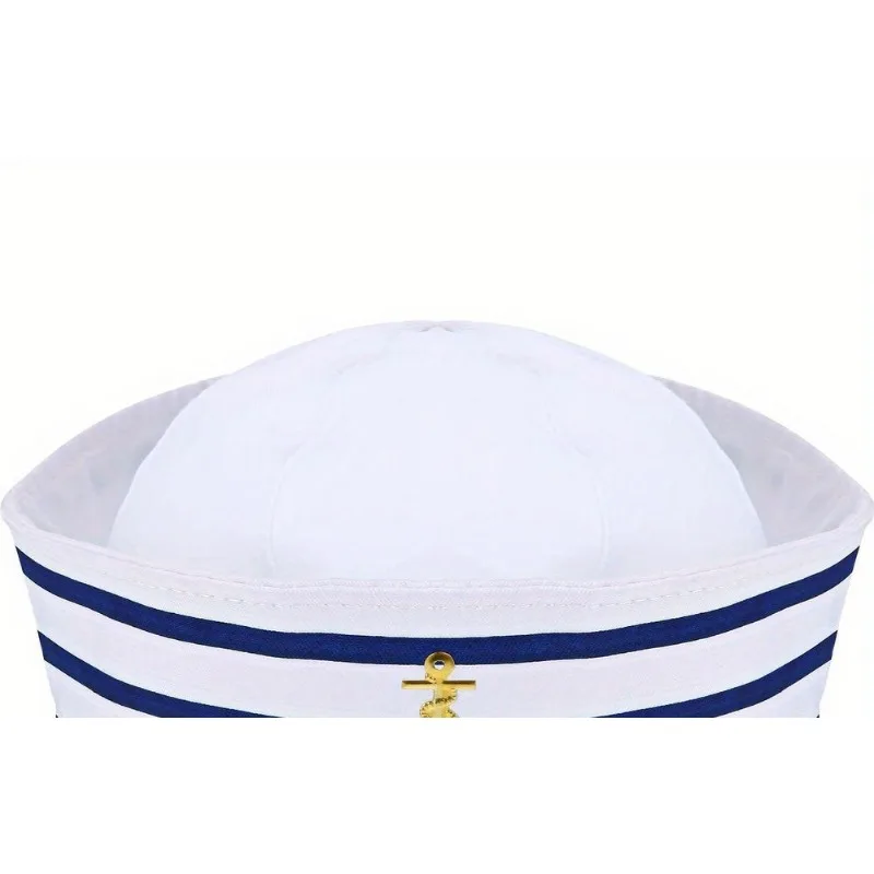 PESENAR Sailor hat Navy blue Yacht Blue Captain cap White sail cap for clothing accessories for adults image 4