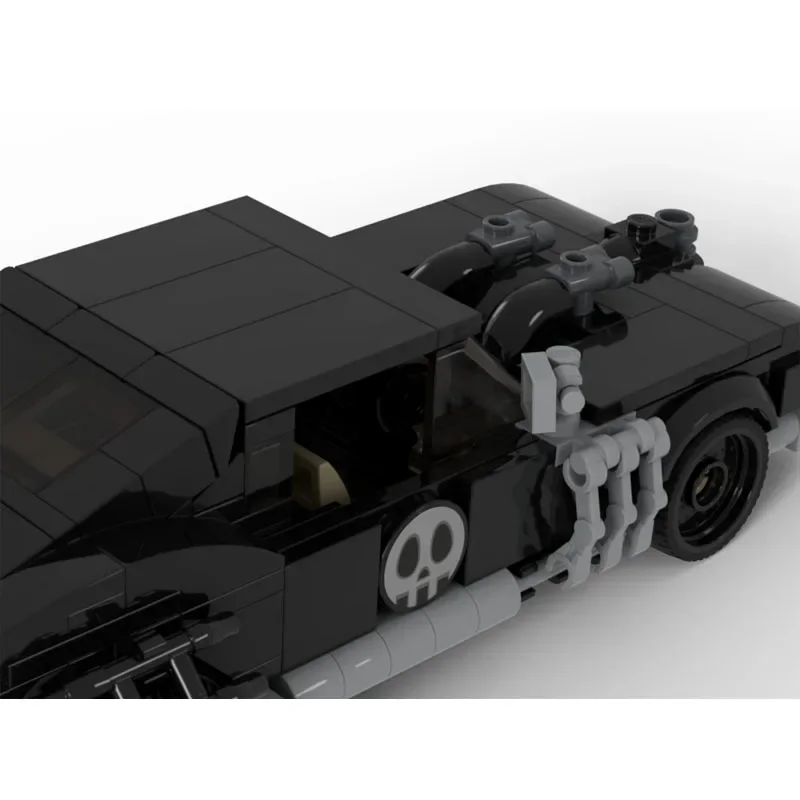MOC-201421 نموذج مكعبات بناء سيارات سباق السيارات السوداء المميزة الحضرية الجديدة، 295 قطعة، هدية عيد الميلاد والكريسماس الإبداعية للأولاد #4