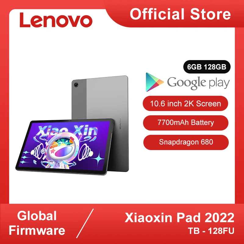 Global Firmware Lenovo Xiaoxin Pad 2022 6GB 128GB Snapdragon 680 Lenovo Tablet 2022 10.6 Inch 2K LCD Screen Wifi Mini PC Tablets