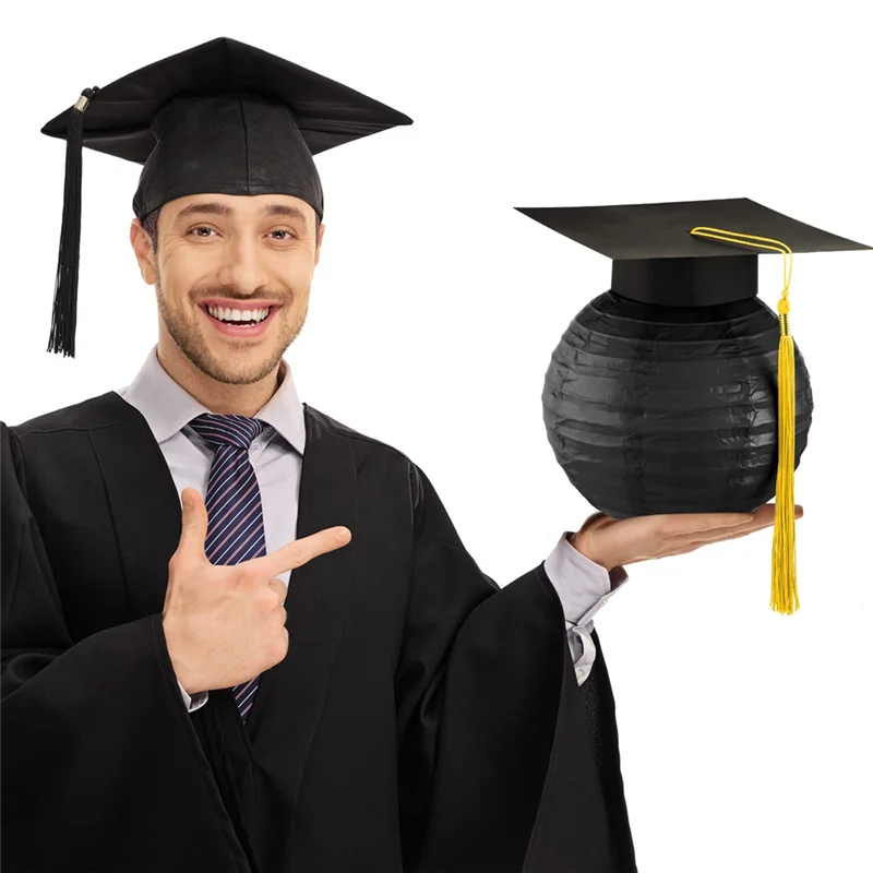 

Graduation Cap Hanging Paper Lanterns Graduation Lanterns With Black Grad Hat Graduation Party
