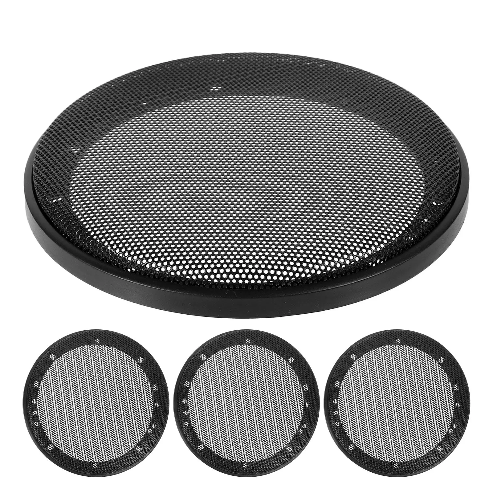 4Pcs 6.5 Car Speaker Grill Covers Subwoofer Guard Mesh Cover Plastic Frame Iron Car Audio Speaker Protective Net