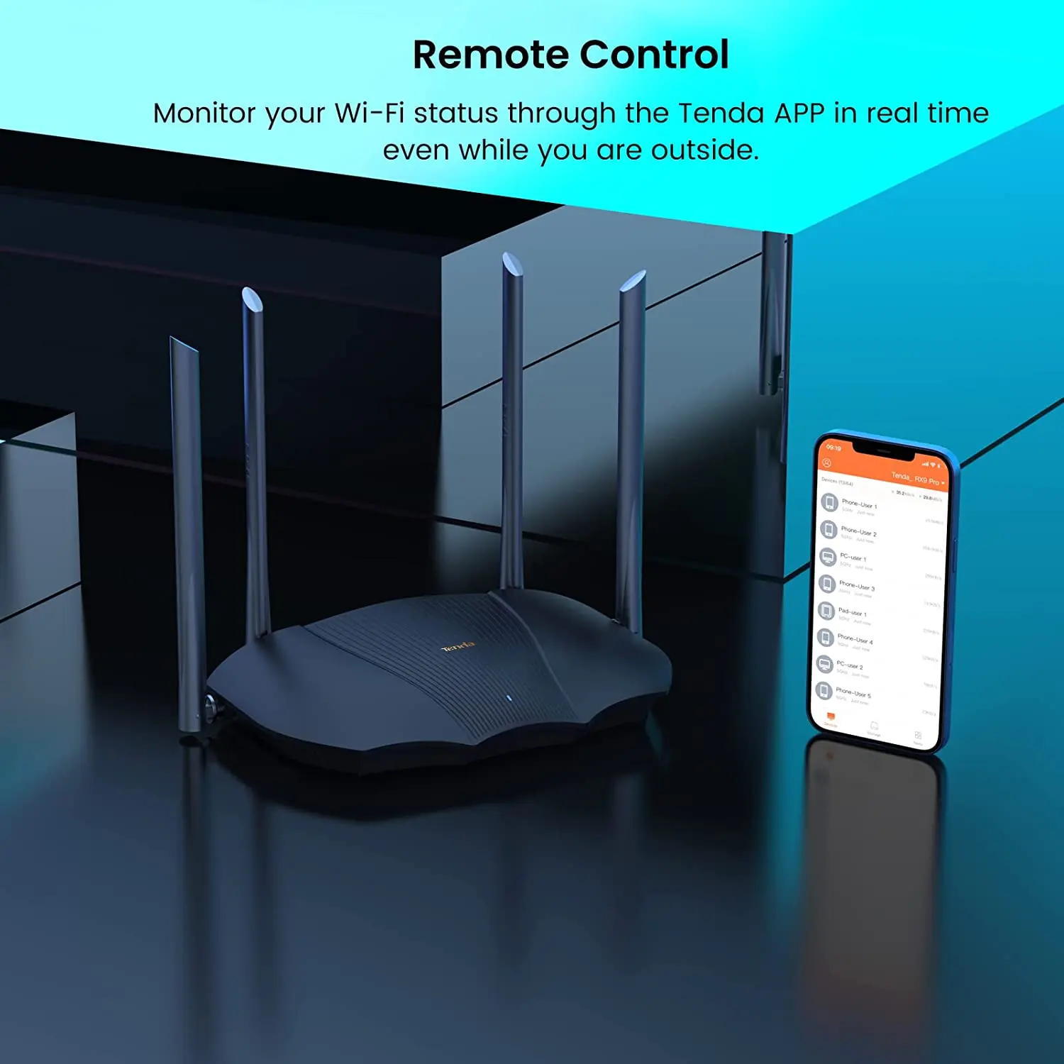 Tenda-Roteador Gigabit WiFi 6, High Gain Mesh, Rede Repetidora, 3000Mbps, 2.4 GHz, 5GHz, 1.6GHz, Núcleo IPV6, Mimo Plus, OFDMA, Versão Global