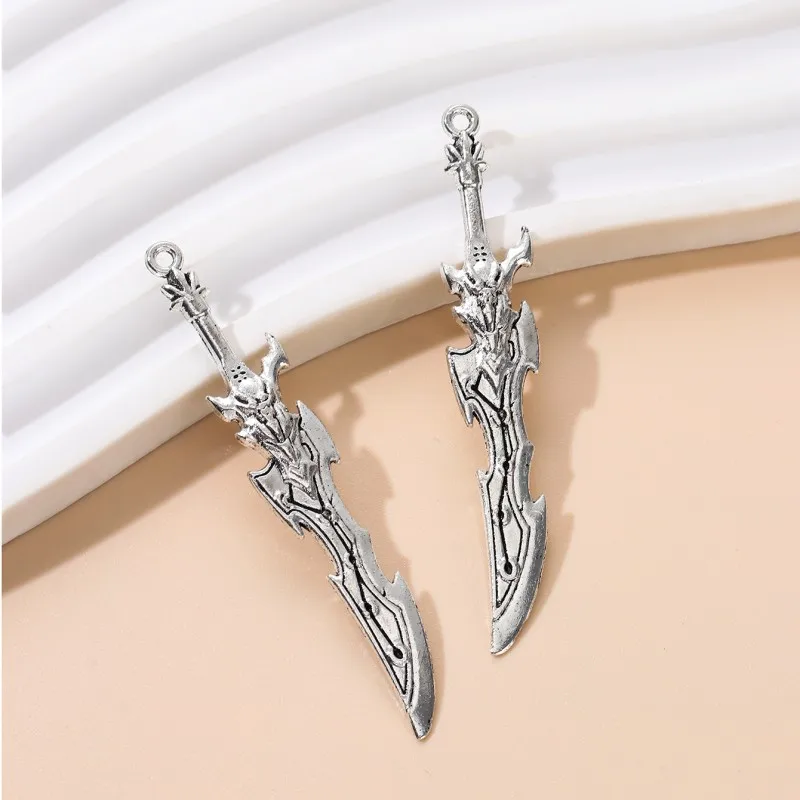 10pcs New Sword Alloy Charms Weapon Mini Cute Fun Pendants For Making Handmade DIY Jewelry Accessories Necklace Findings