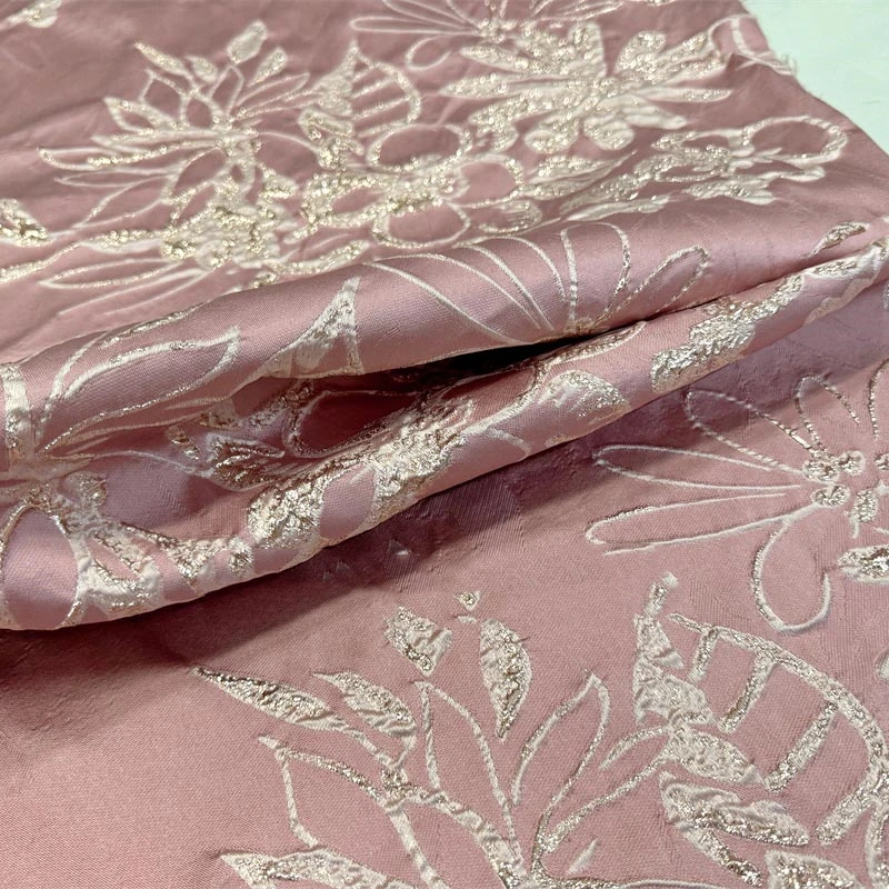 New Chinese Style Gold Wire Three-dimensional Relief Flower Color Woven Jacquard Fabric Woven Brocade Qipao Fashion Fabric