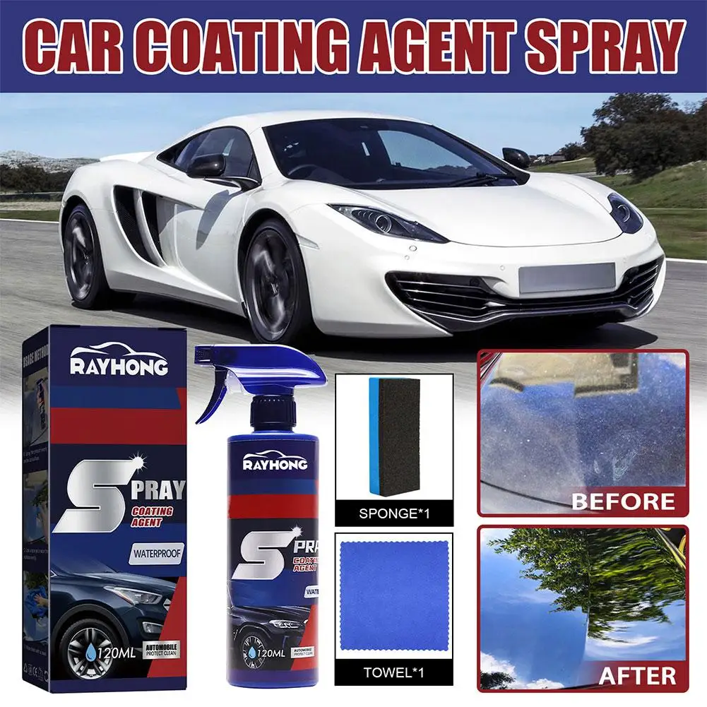 Rivestimento ceramico da 120ML per vernice Auto Spray a cera di cristallo Nano polimero liquido idrofobo oleorepellente Anti pioggia cura dell'auto F5O0