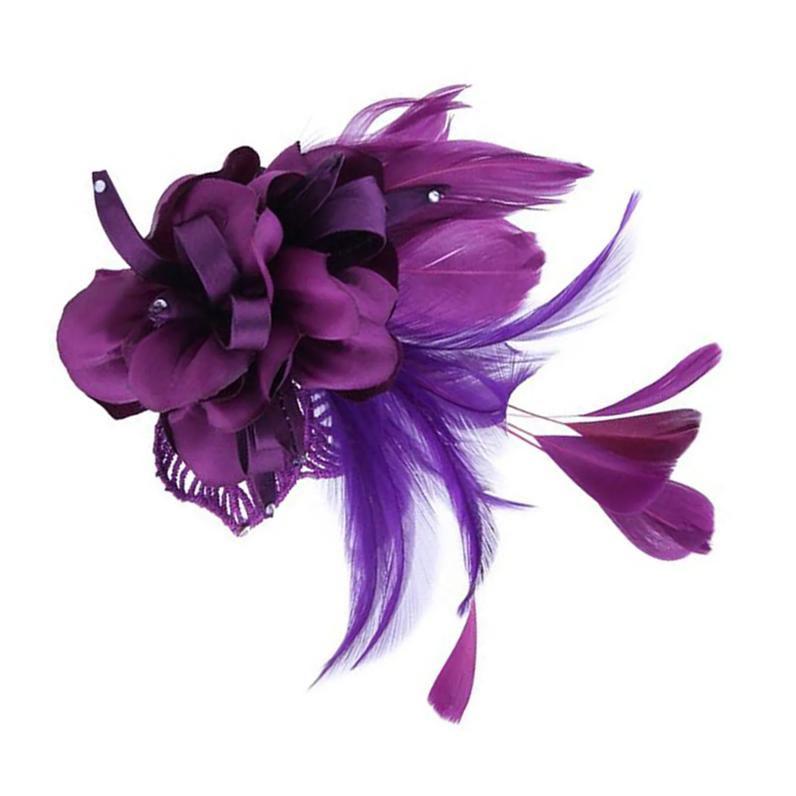 1Pcs Fabric Flower Brooch Stylish Lady Hairpin Brooch for Women Hair Bangs Control Adorable Party Wear Purple