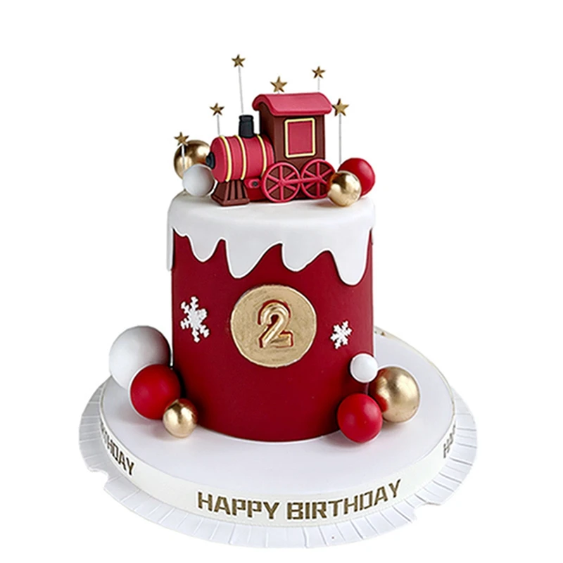 Little Train Cake Topper Birthday Cake Decorating Kid Gift Christmas Train Cake Decoration Baby Shower Birthday Party Cake Decor