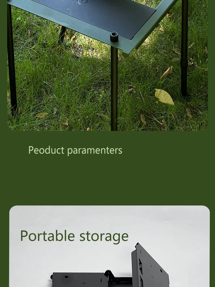 Klappbarer Campingtisch, leicht, tragbar, Tisch aus Aluminiumlegierung, Aufbewahrungsregal, seitliches Ofenregal, Campingtisch, coole Campingausrüstung – Detail 9