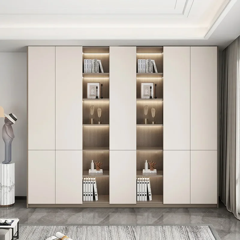 Modern simple tempered glass door bookcase study office storage locker