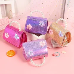 Butterfly Flower Fashion Cute Children's Bag Fashion Princess Baby Girls Mini Coin Purse Kids Metal Chain Crossbody Bags