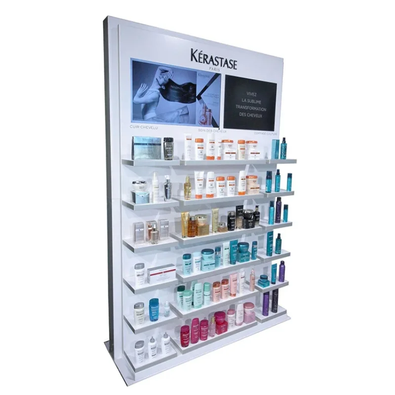 

Customize.All Size Hot Popular Perfume Cosmetic Product Mascara Display Stands Wood Antique LED Light 5-Shelves Factor