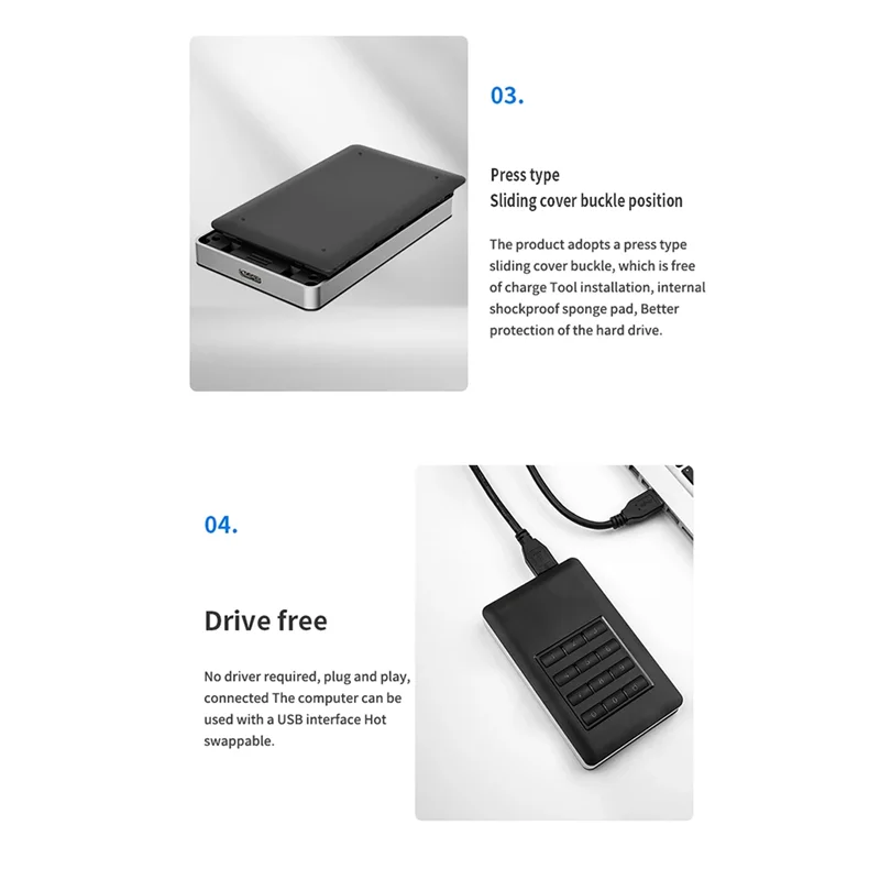 M.2 MSATA Аппаратное шифрование Коробка жесткого диска USB3.0 Инструмент шифрования полного диска Коробка жесткого диска 2,5 дюйма Sata