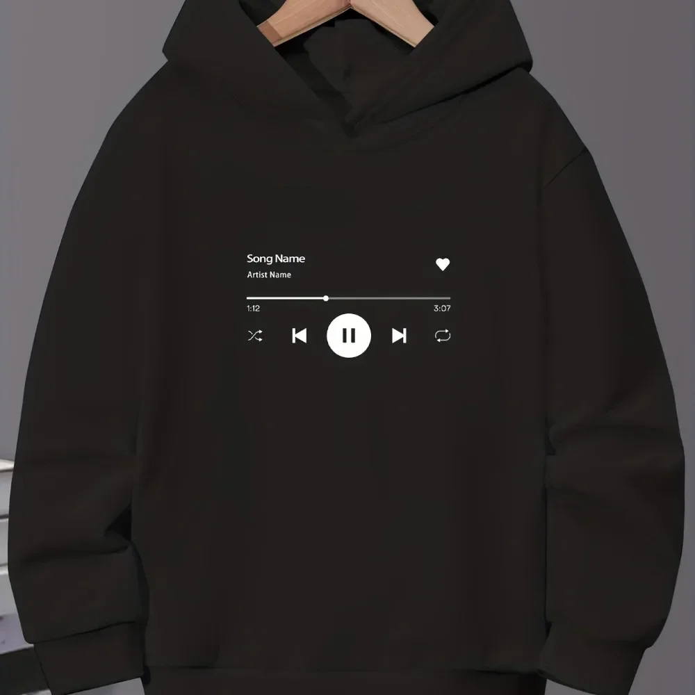 2024 Creative Music Player Graphics Men's Hoodie Casual and Comfortable Fall and Winter Long Sleeve Warm Sweatshirt Pullover