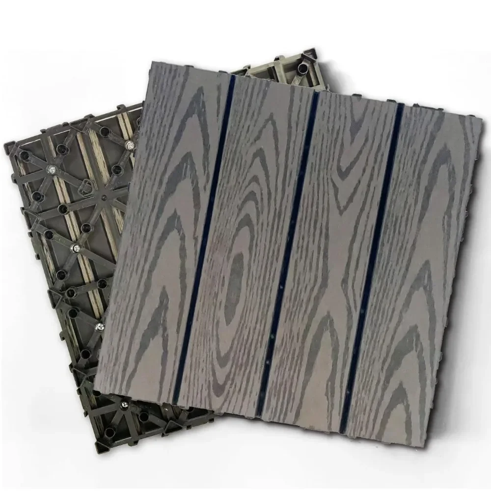 

Wood Plastic Composite Deck Tiles, Composite Decking Resist Rust, Water, Weather, Patio Floor Decking Tiles for Pool Balcony