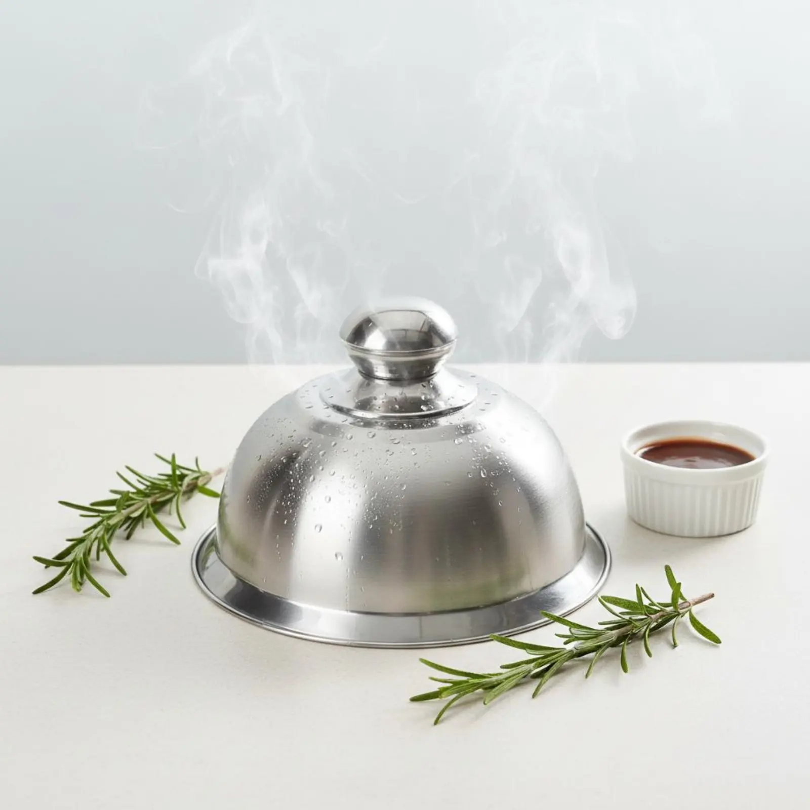 Cubierta para Hamburguesas que Reduce Salpicaduras, Cubierta Redonda para Hamburguesas, Domo para Derretir Queso, Fácil de Limpiar, Domo de Acero Inoxidable para Teppanyaki