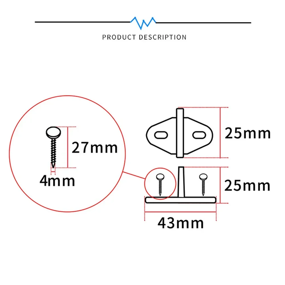 2Pcs Sliding Barn Door Bottom Floor Mounted Guide POM Plastic Furniture Sliding Wood Door Roller Guide Swing Stopper With Screws