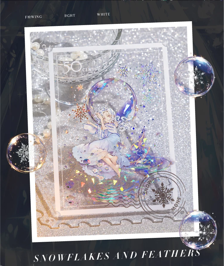 20 Stück 3D Laser Silber PET Aufkleber Pack DIY Scrapbooking Dekor Fotoalbum Kreatives Briefpapier Collage Materialien Aufkleber – Detail 18