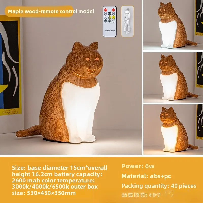 寝室用USB充電式猫型オーナメント装飾ナイトライト、サウンドアロマセラピー機能付き、クリエイティブなギフトデスクランプ