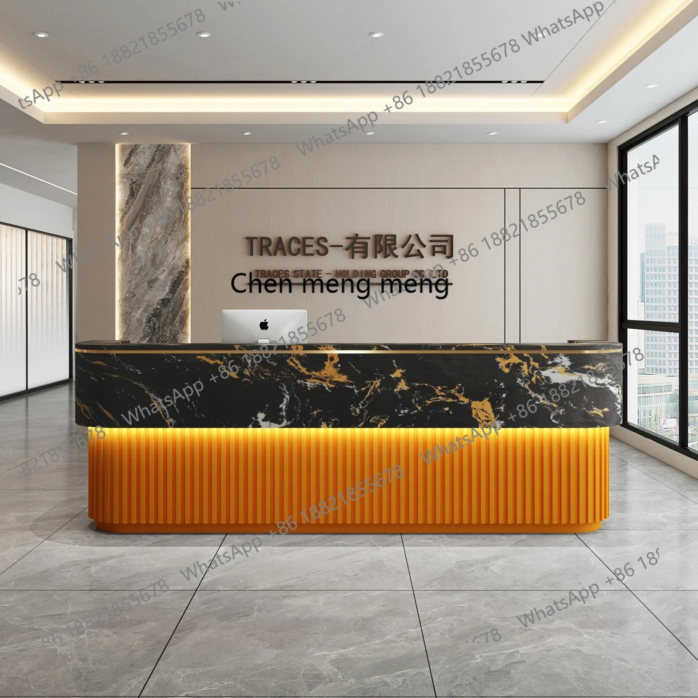 01A مكتب استقبال للشركة البسيط الحديث طاولة بار الفندق مكتب استشارة صفحة الخروج لصالون التجميل #4