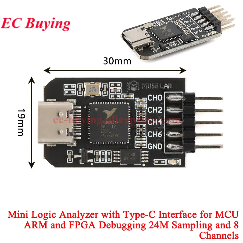 Analizator logiczny NanoDLA TYPE-C SCM ARM FPGA do debugowania, analizy protokołów, częstotliwość próbkowania 24MHz, 8 kanałów, open source, Sigrok PulseView — zdjęcie 4