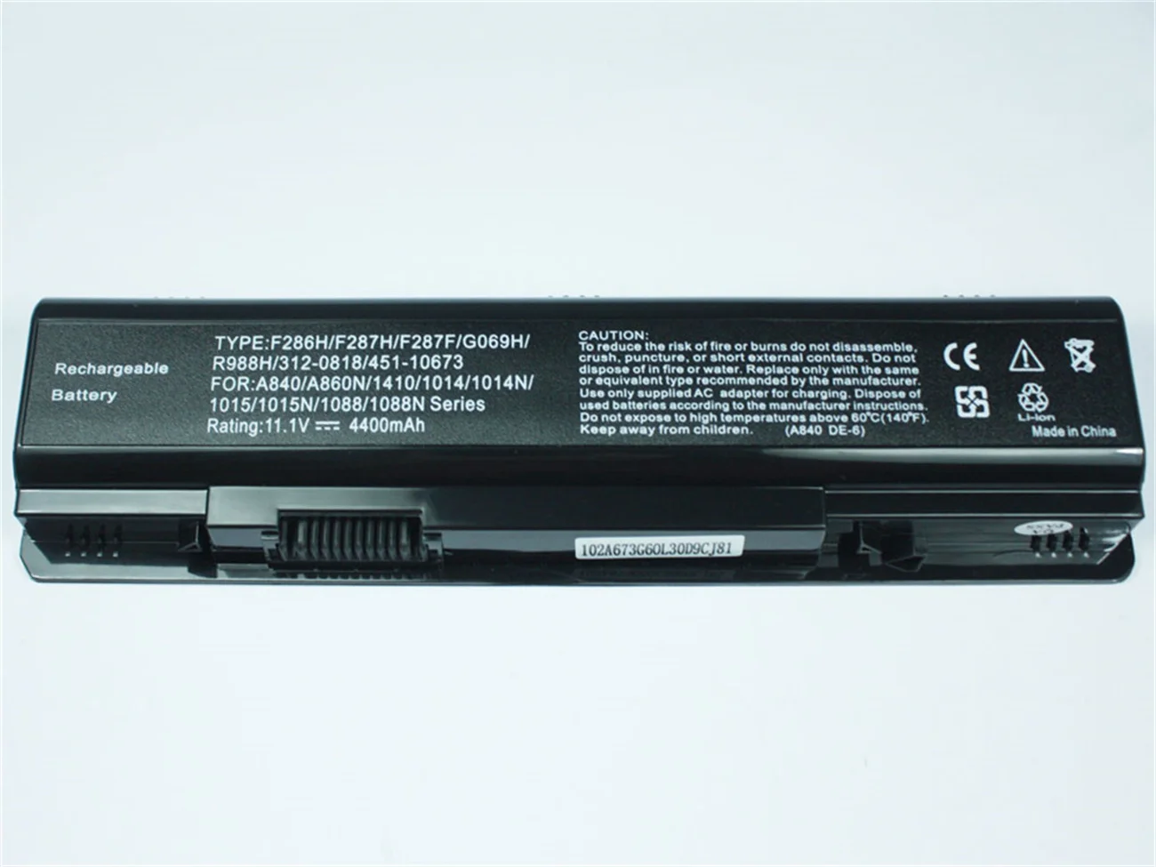 Аккумулятор для ноутбука Dell Vostro 4400 1014n 1014 A840 A860 0R988H Vostro 1015 1088n Inspiron 1088 G066H G069H, 1410 мАч