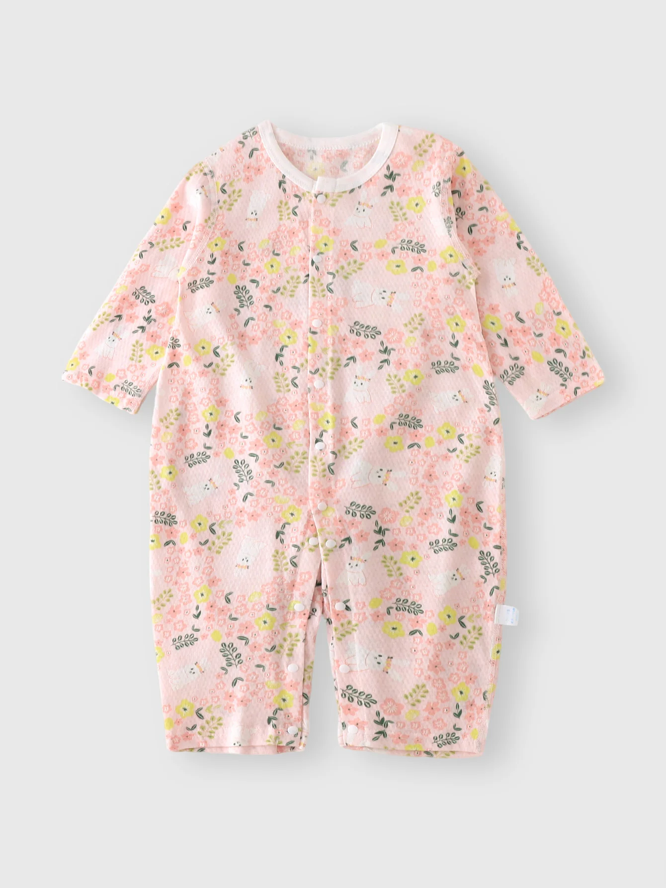 

Одежда для малышей, весенне-осенняя тонкая супер милая летняя прогулочная одежда с милым кроликом и цветочным принтом для маленьких девочек, комбинезон