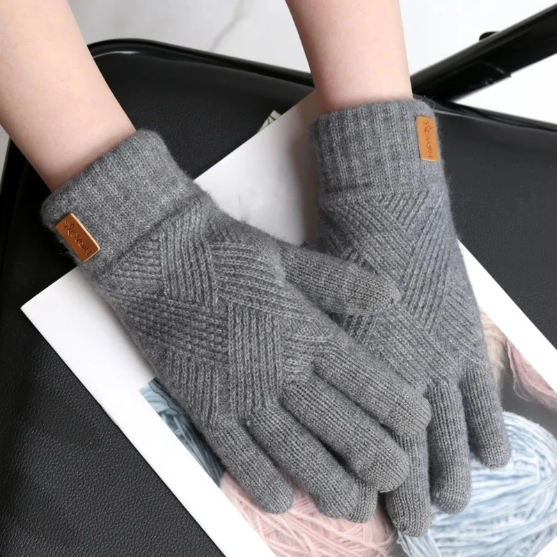Handschuhe für Erwachsene, Fäustlinge, warme Alpaka-Strickhandschuhe für den Winter, Arbeitshandschuhe, Touchscreen-Essentials, Outdoor-Radzubehör