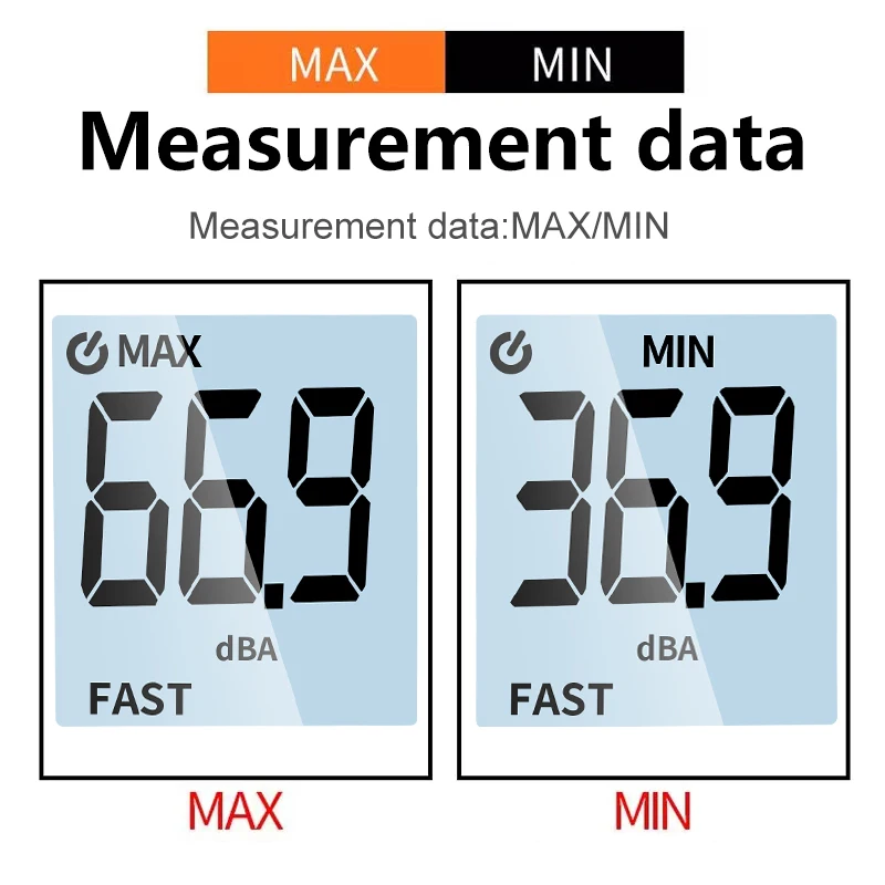 Imagem -05 - Digital Som Nível Medidor Ruído Medição Instrumento Mini Áudio Som Nível Medidor Decibel Monitor 30130db