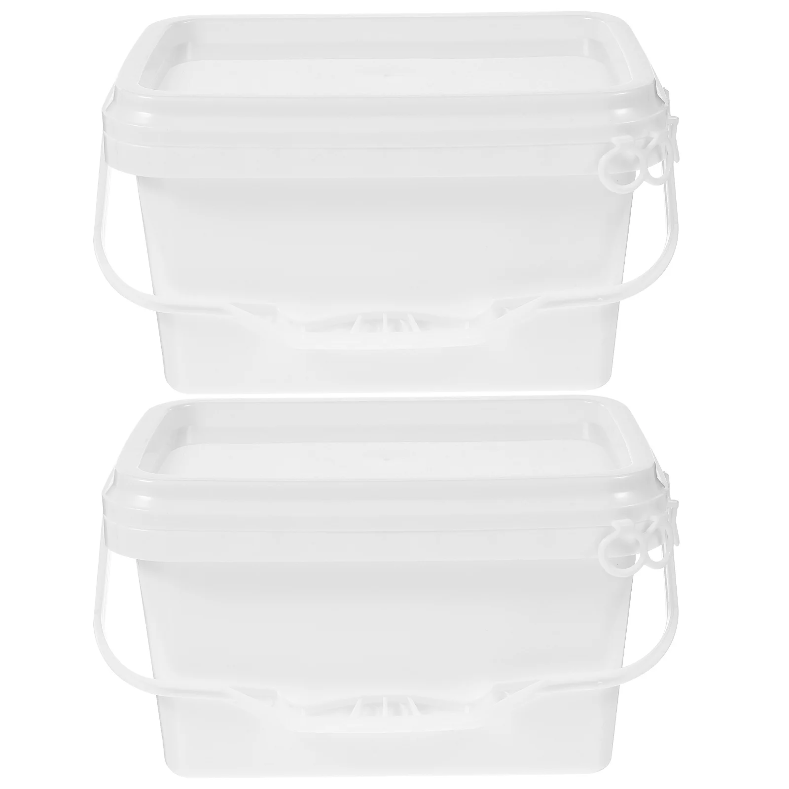 2pcs Paint With Lid Plastic Storage Bucket Square Color Mixing Bucket For Painting Outdoor Art Pigment Container Hand-Held Pail