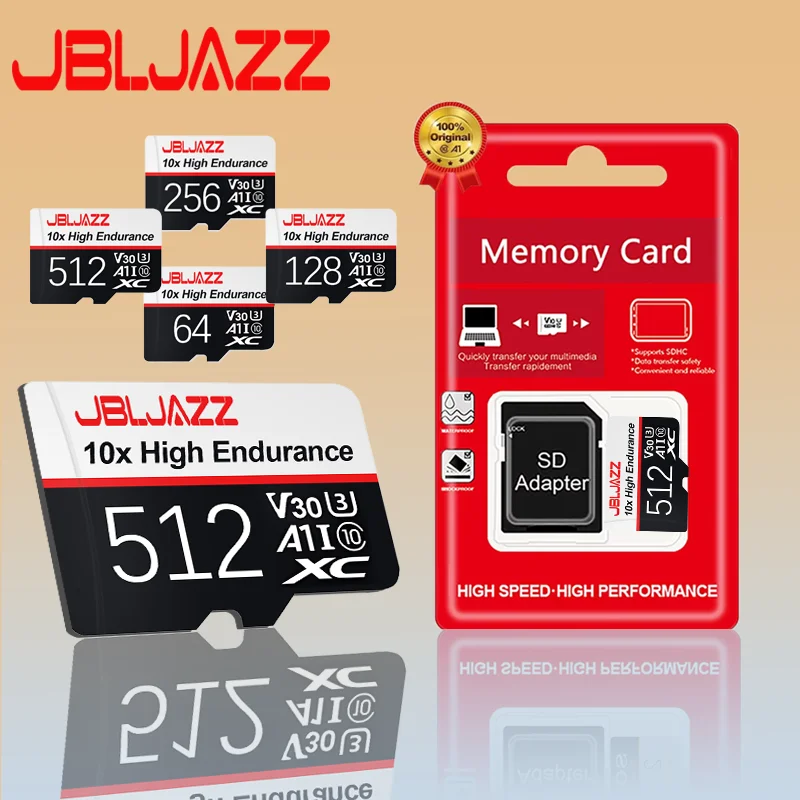 

512GB High-Speed Micro SD Card TF Memory for GoPRO DJI Drone Full HD 4K UHD C10 U3 V30 A1 MicroSDXC Compatible up to 180 MB/s