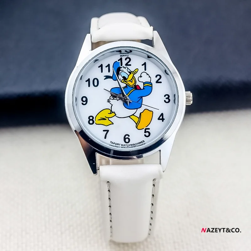 Disney Donald Duck Dial Watches Children's Watch Leather Band Colors Optional Glass Dial kids Watch A Present For Child