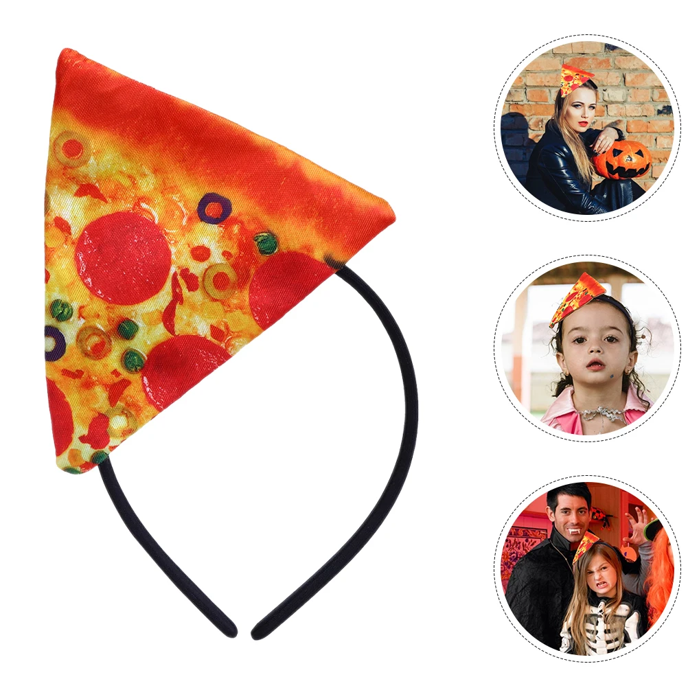 

3pcs Pizza Headband Unique Halloween Headband Enhanced Party Atmosphere Lightweight and Comfortable Pizza Headdress for Costume