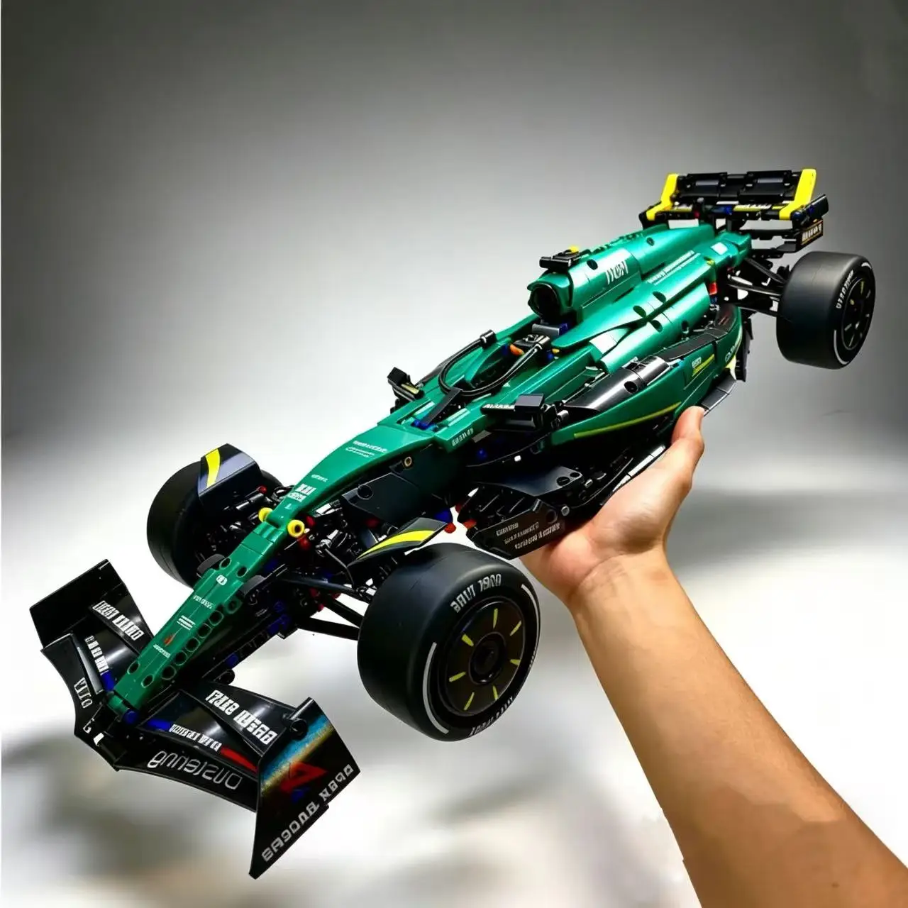 Bloques de Construcción Técnicos de Diseño, Superauto de Carreras Verde, Modelo Creativo para Armar, Juguete DIY, Ideal para Regalo de Cumpleaños