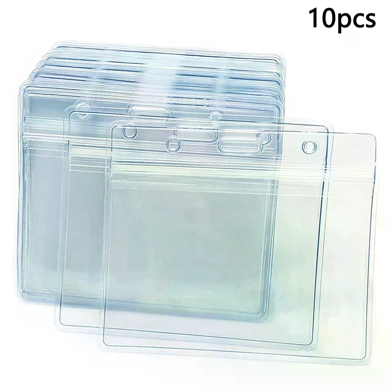 10pcs Transparent ID Card Holder Waterproof ID Card Holder Badge Sealed Document Protection School Supplies Nurse Accessories