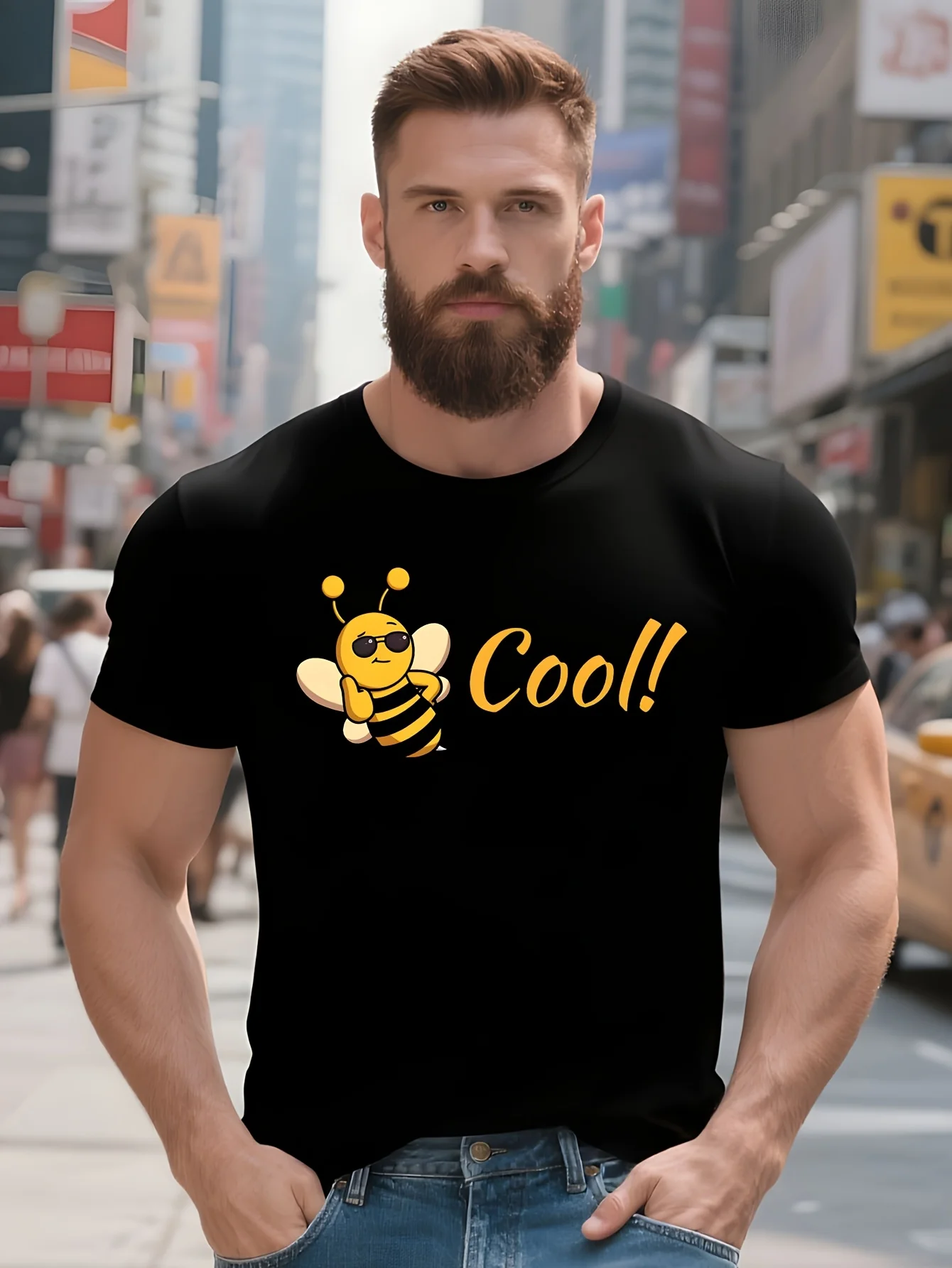 

Fashion Bee Cool! Shirt Design Cute Wholesome Bee Funny Humor Animal TShirt Camiseta Men T-Shirt