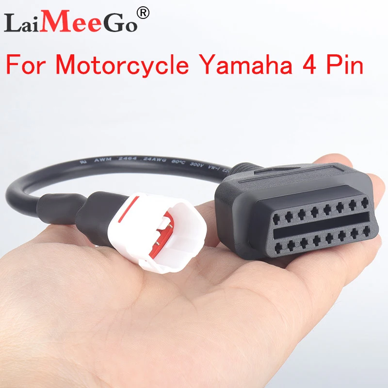 4 Pin Plug Cable Motorcycle OBD Adaptor OBD2 Diagnostic Cable Extension Connector for Yamaha Motorcycle OBDII Diagnostic Adapter