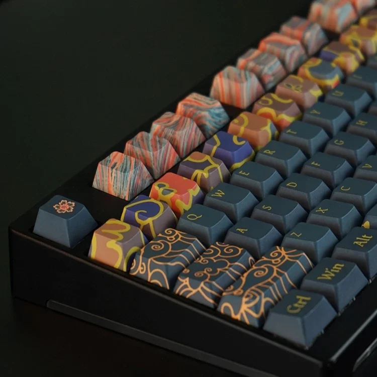 

Keycap pbt small full set of sublimation dunhuang flying theme 129 keys suitable for MX mechanical keyboard