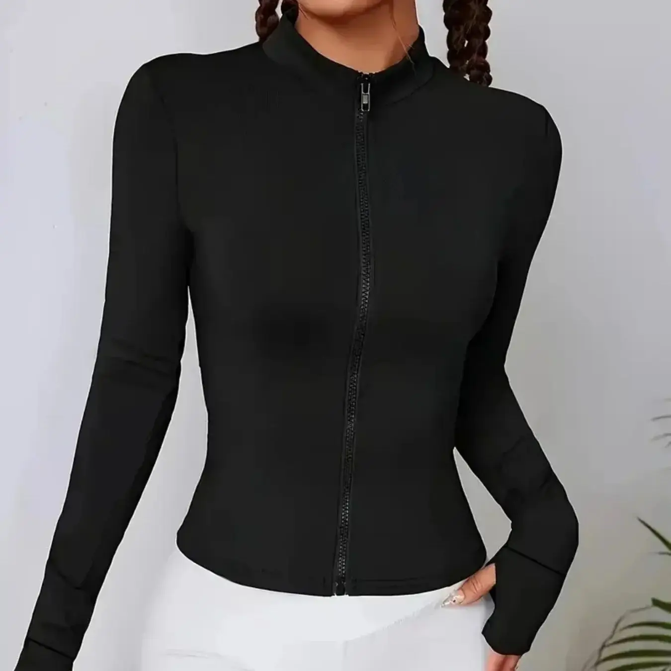 

Women's Workout Running Fitness Yoga Clothing Long-Sleeve Sun Protection Jacket Women's New Slim-Fit Breathable Cardigan Zipper Sports Jacket Long-Sleeve Stand Collar Jacket Yoga Clothing Trendy