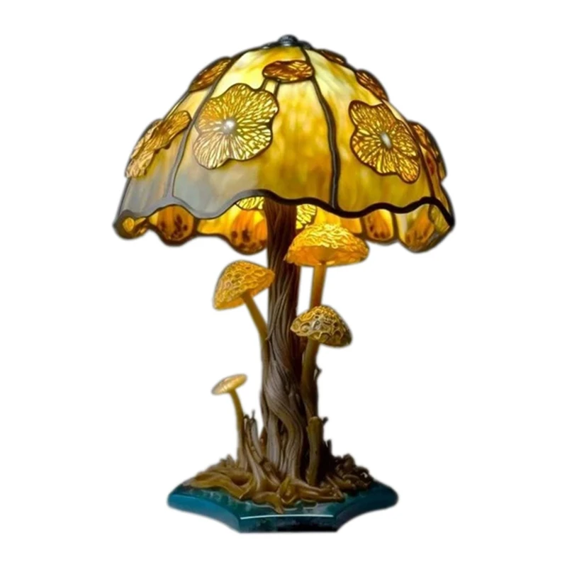 

1 Set Mushroom Modern Table Night Lamp With USB Jack Power On Table Lamp Fit For Bedroom