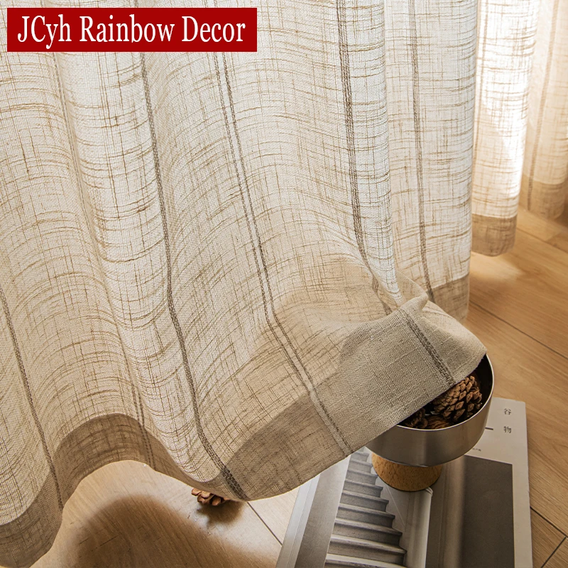 Window Sheer Curtains for Living Room Kitchen Semi Blinds Tulle Curtain for Bedroom Decoration Ready-made Rideaux Yarn Customize