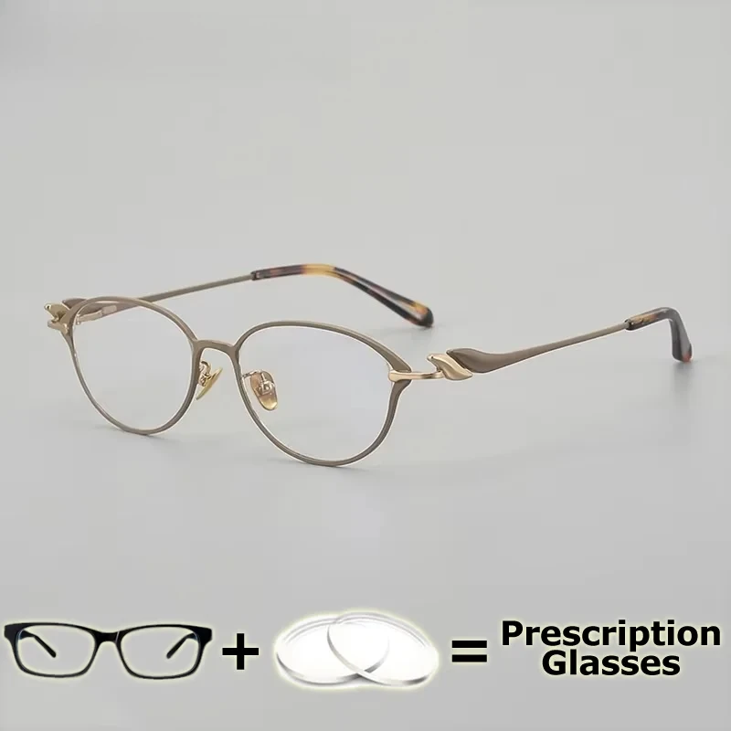 

KIZN Prescription Optical Lenses Pure Titanium Ultra Light Wide Eyewear for Female Glasses Women Fashion Elegant High End Gafas