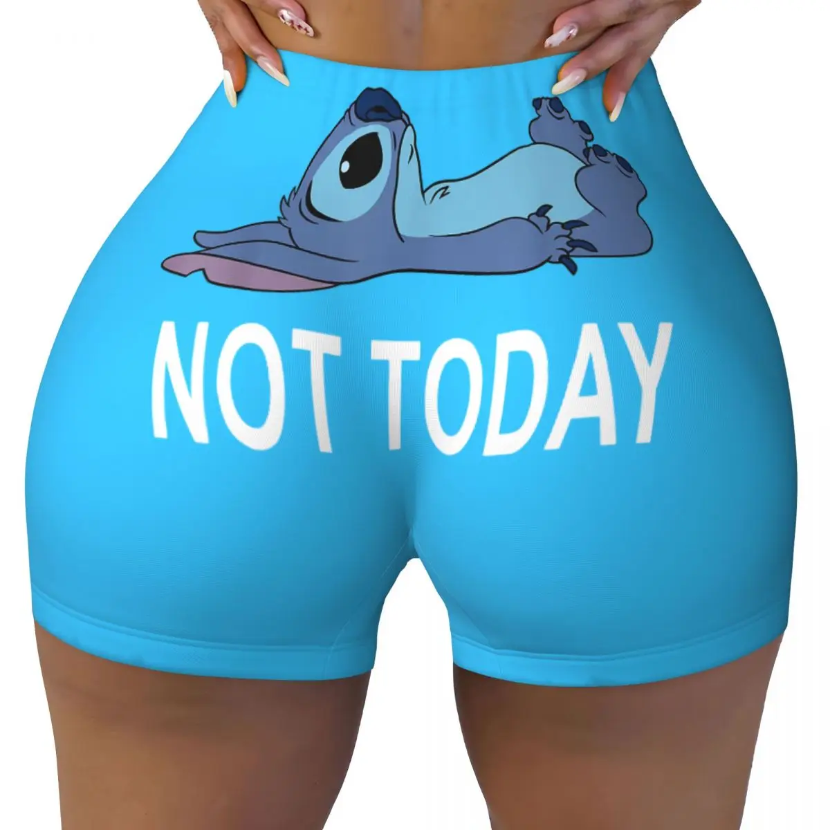 

Бесшовные шорты для йоги Lilo & Stitch, женские байкерские брюки для бега, фитнеса, тренировок, тренажерного зала