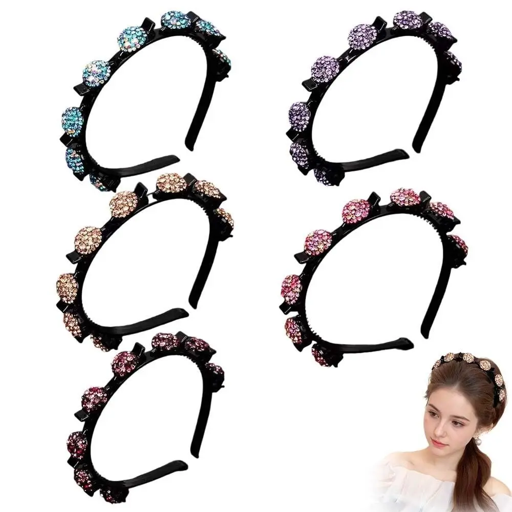 

Rhinestones Crystal Headband Double-layer Hair Accessories Sparkle Beaded Hairband Hair Clips Hair Hoop Headwear For Women Girls