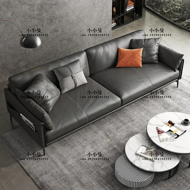 Office sofa coffee table combination simple modern business meeting guest reception leather three people