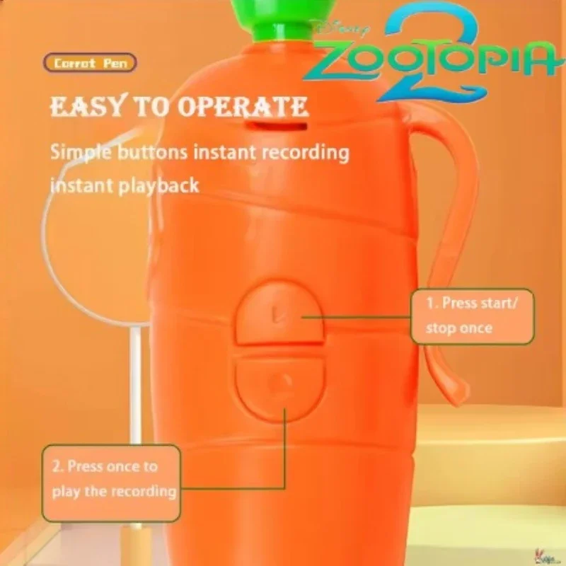 2:2 Neuheit Karottenförmiger Diktiergerät-Stift, beschreibbarer Graffiti-Kugelschreiber, Spielzeug mit elektronischem Klang und lustiges Geschenk für Kinder/Erwachsene