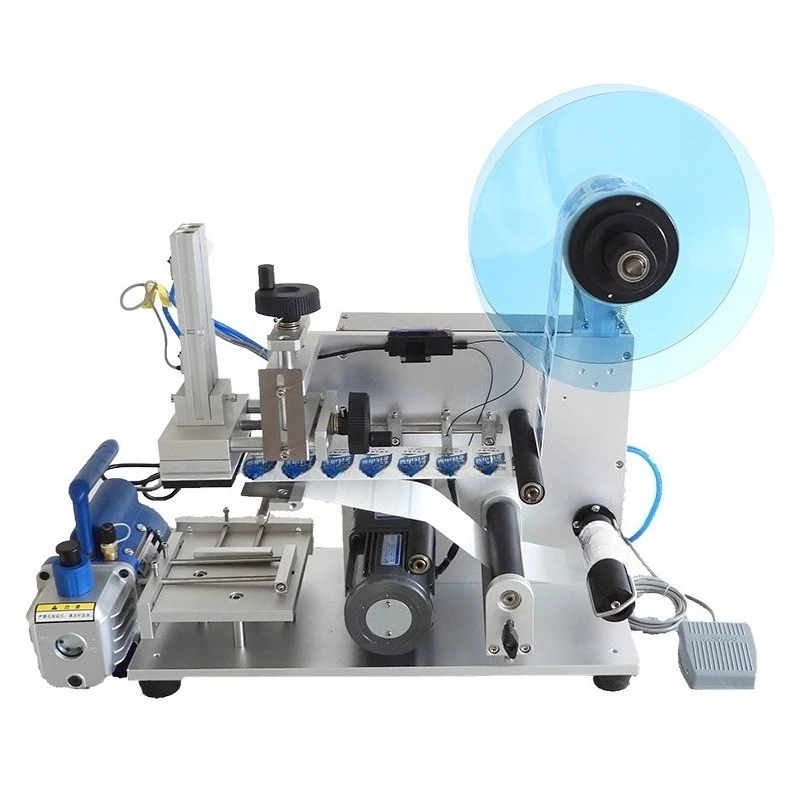 Semi-automatic flat labeling machine,  detergent hand sanitizer square bottle labeling machine, self-adhesive labeling machine
