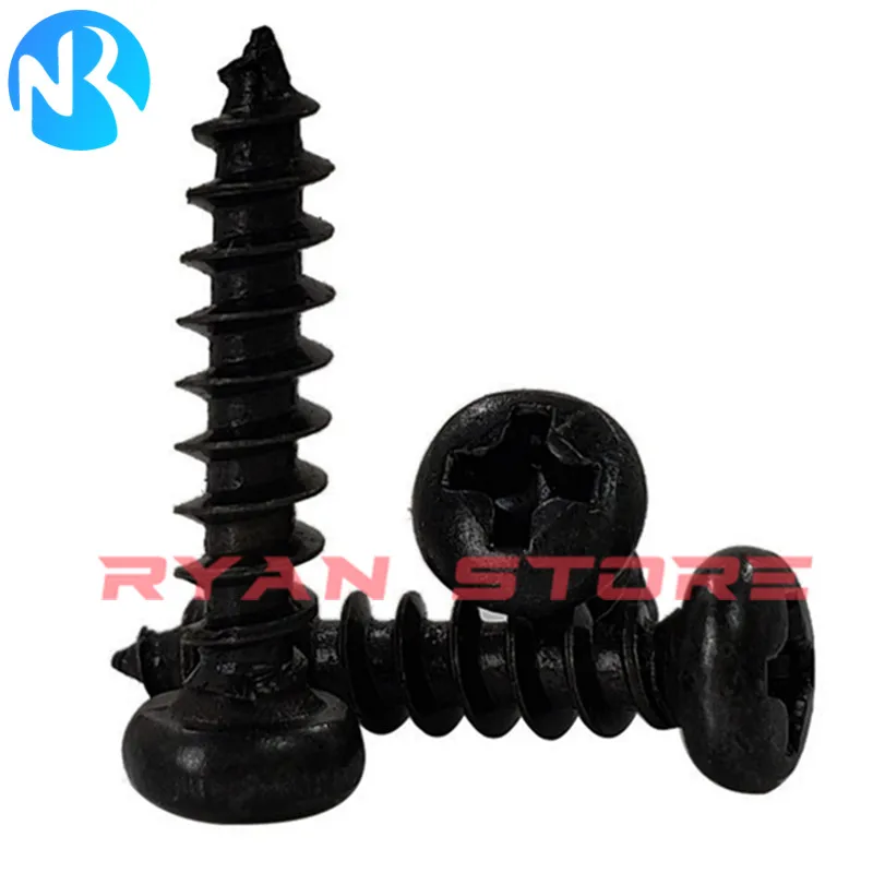 450PCS PA Self Tapping Screw Combination Suit M3*5 6 7 8 10 16 14 12 18 Screws Black Round Head Self-Tapping Screws Set