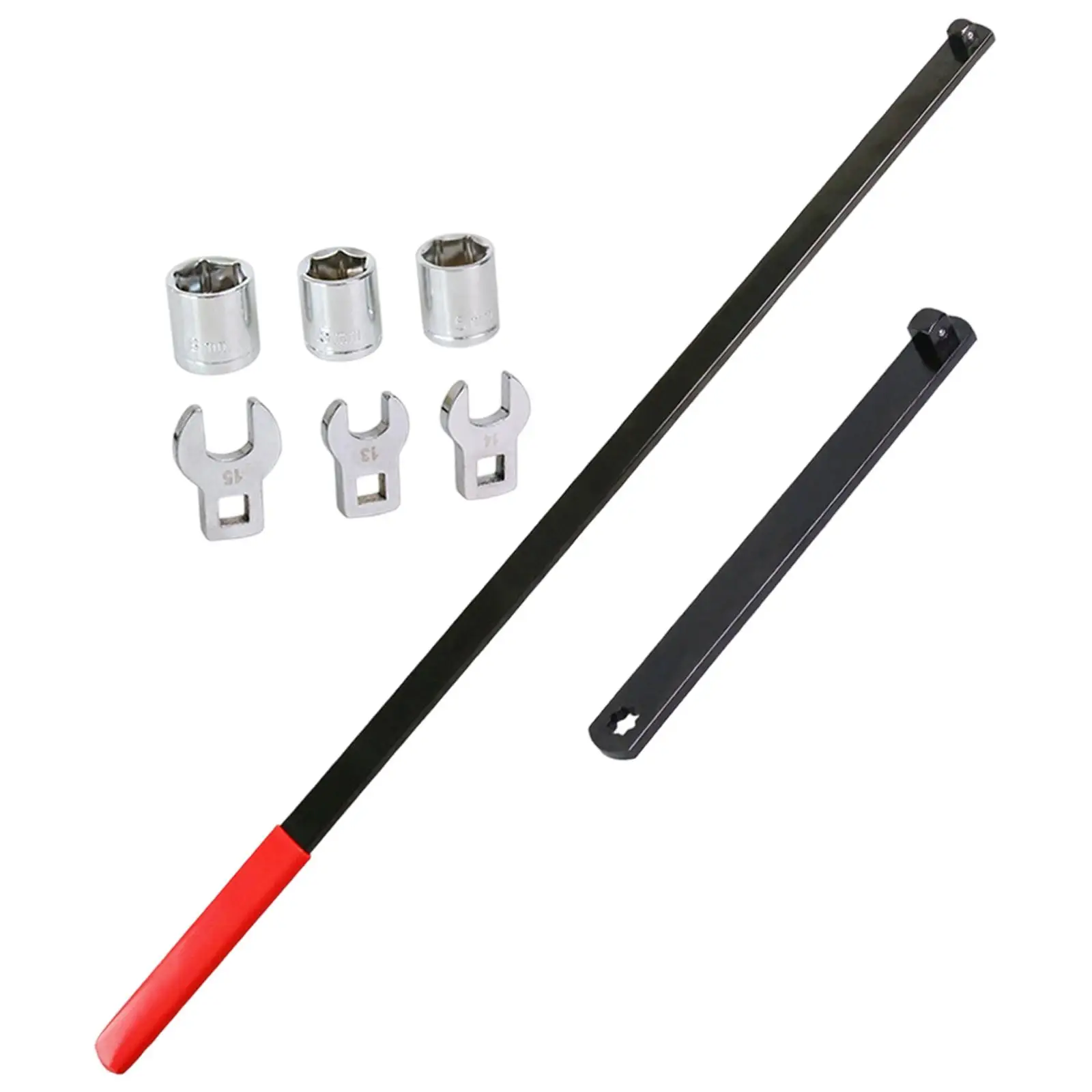

8 Pieces Serpentine Belt Tensioner Tool Kit Carbon Steel Professional Multifunctional Extended Reach Sturdy with Extension Bar