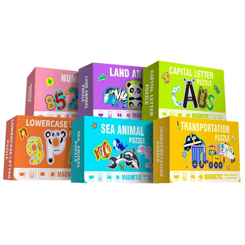 

Children Magnetic Puzzle Baby Educational Toy Fridge Magnet Alphabet Animal English Learning Play Set For Toddlers Kids Early
